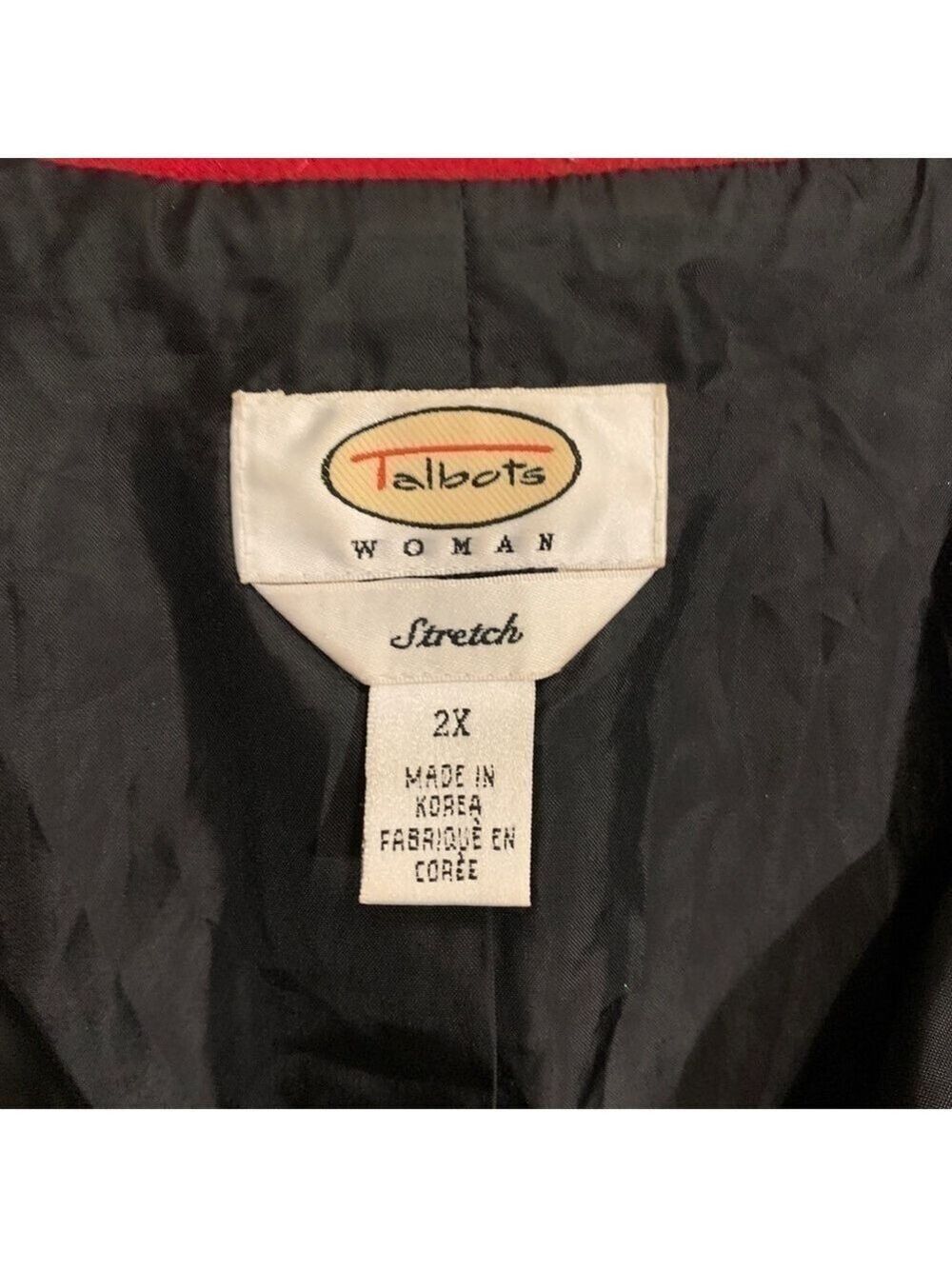 TALBOTS Women’s stretch 2X Red Poly /Spandex Snap Up Collared Quilted Vest - Picture 8 of 8